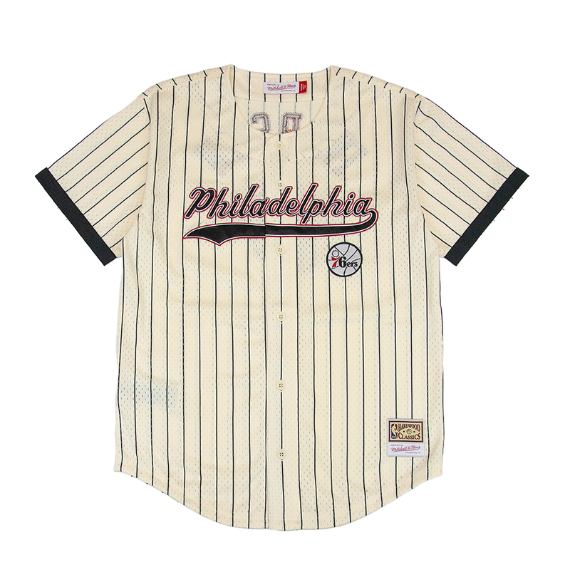 Mitchell & Ness Legends Players Mesh Button Front Philadelphia 76ers Allen Iverson 'Cream/Black'