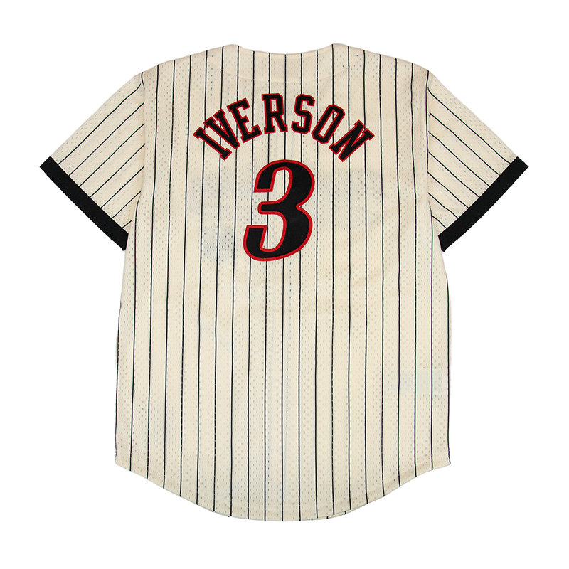 Mitchell & Ness Legends Players Mesh Button Front Philadelphia 76ers Allen Iverson 'Cream/Black'