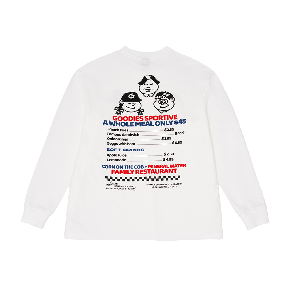 Goodies Sportive Whole Meal Long Sleeve Tee T-shirt 'White'