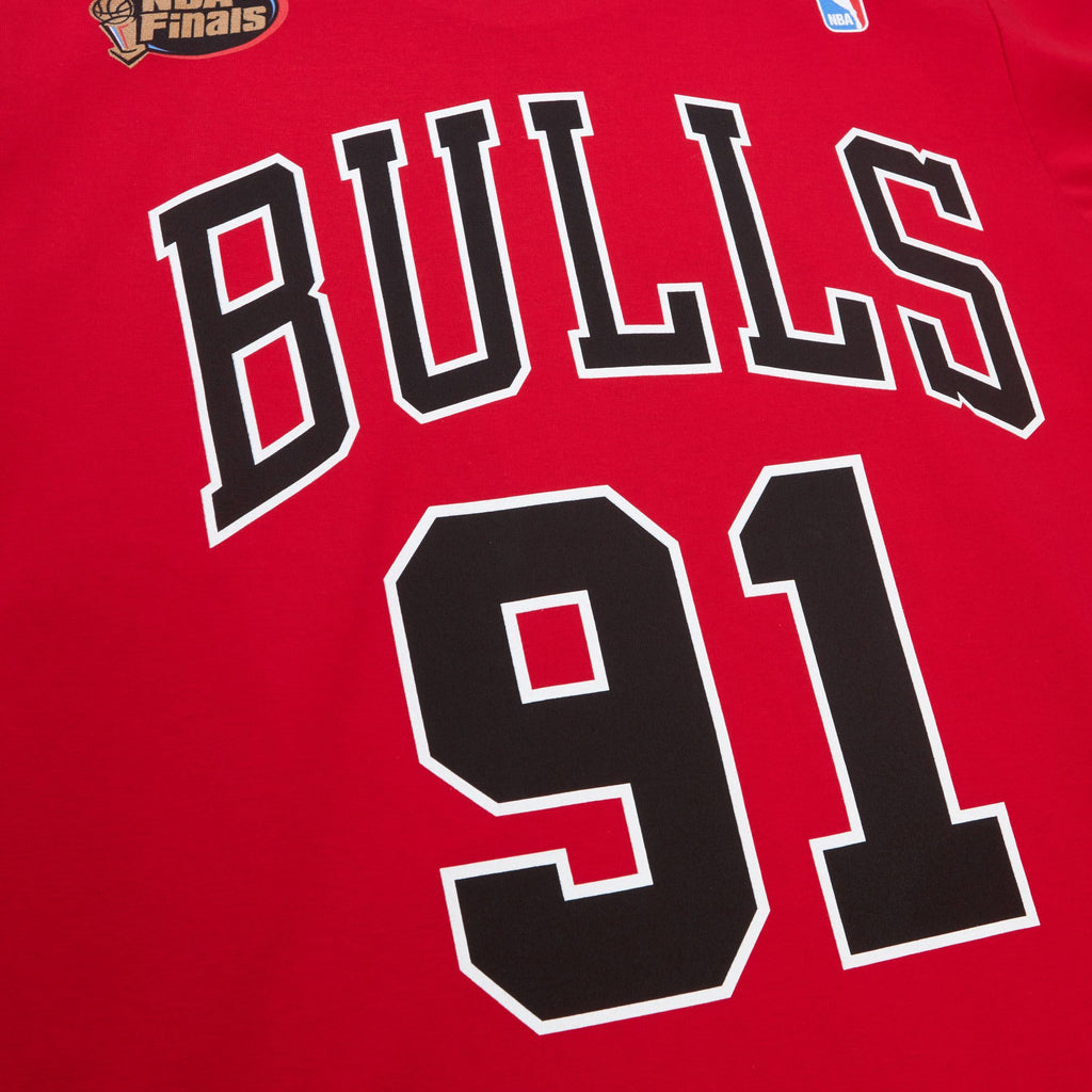 Mitchell & Ness NBA Hard Wood Classic Name & Number Tee T-shirt Chicago Bulls Dennis Rodman 'Red'