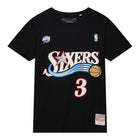 Mitchell & Ness NBA Hard Wood Classic Name & Number Tee T-shirt Allen Iverson Philadelphia 76ers 'Blue'