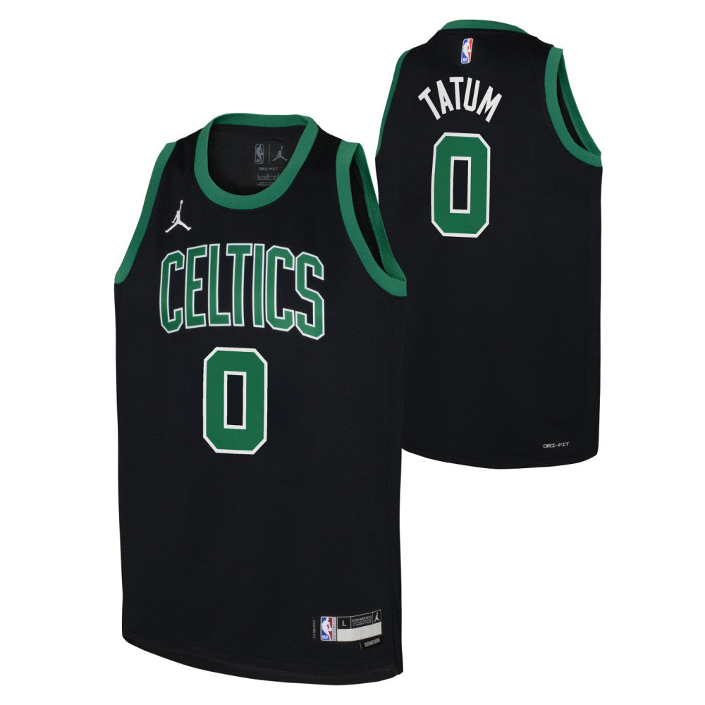 Boston Celtics Jayson Tatum Jordan Boys Statement Swingman Kids Jersey 'Black'