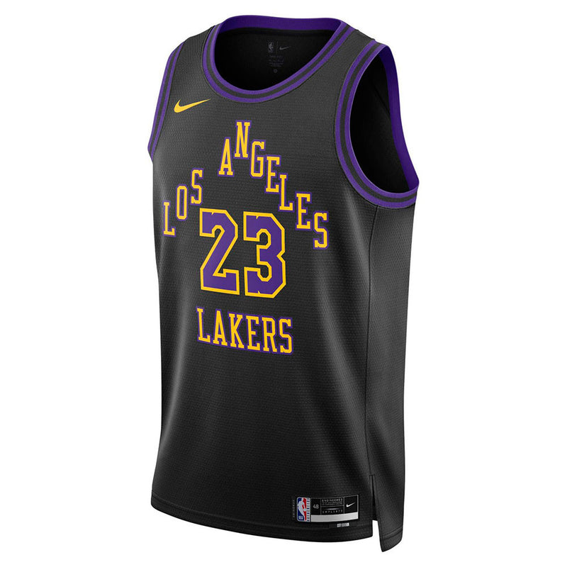 LeBron James Los Angeles Lakers Boys Nike City Edition Swingman Kids Jersey 'Black'
