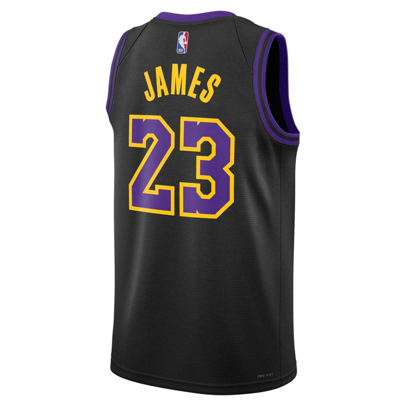 LeBron James Los Angeles Lakers Boys Nike City Edition Swingman Kids Jersey 'Black'