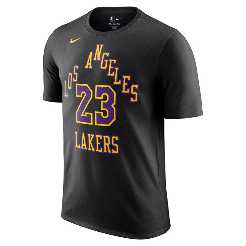 LeBron James Los Angeles Lakers Nike Boys City Edition N&N Kids T-Shirt 'Black'