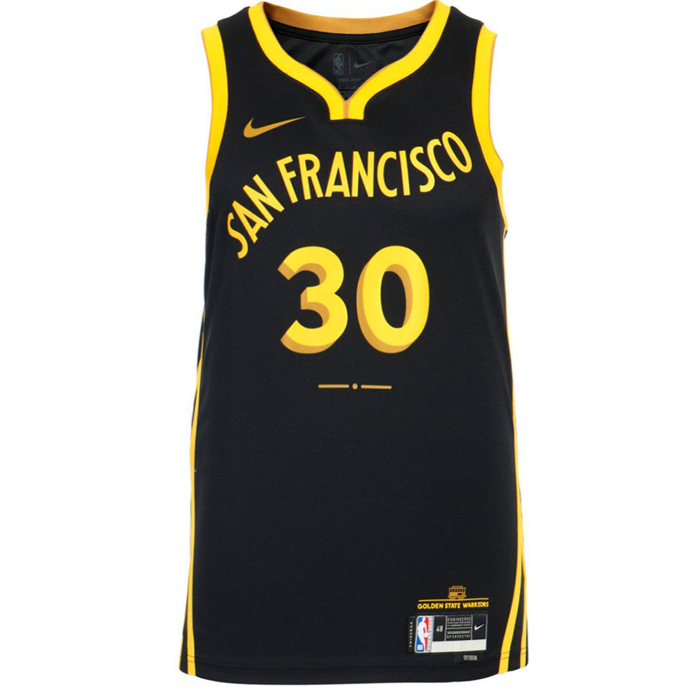Stephen Curry Golden State Warriors Nike Boys City Edition Swingman Kids Jersey 'Black'