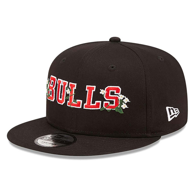 Chicago Bulls Flower Wordmark Black 9FIFTY Snapback Cap 'Black'