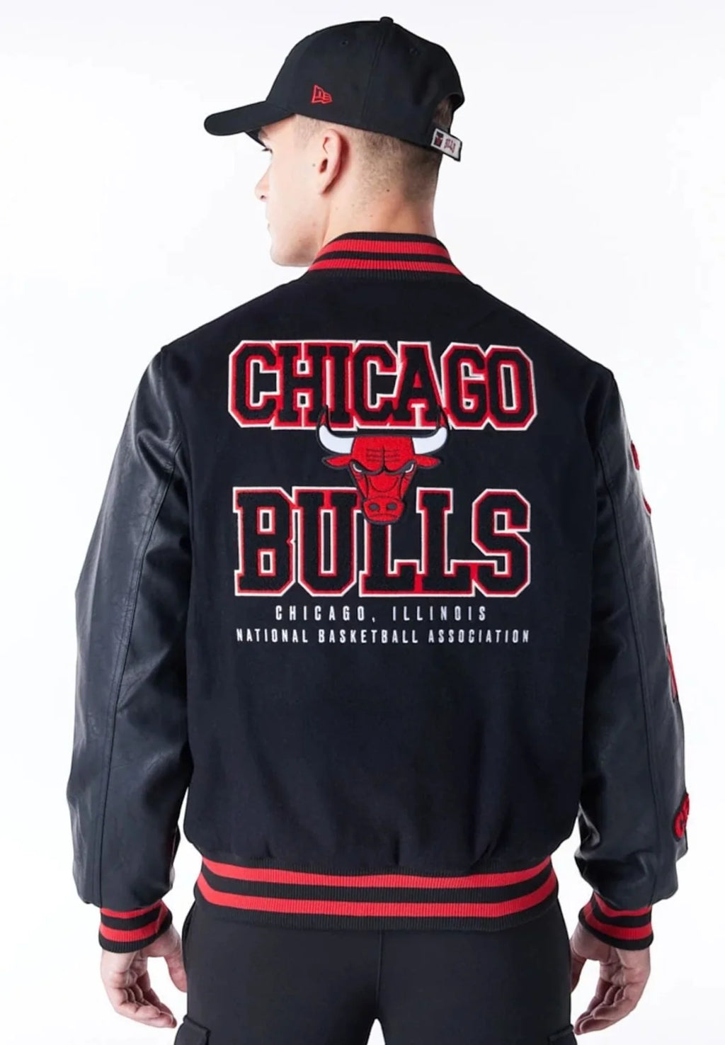 New Era NBA Patch Chicago Bulls Men's Jacket 'Black/Red'