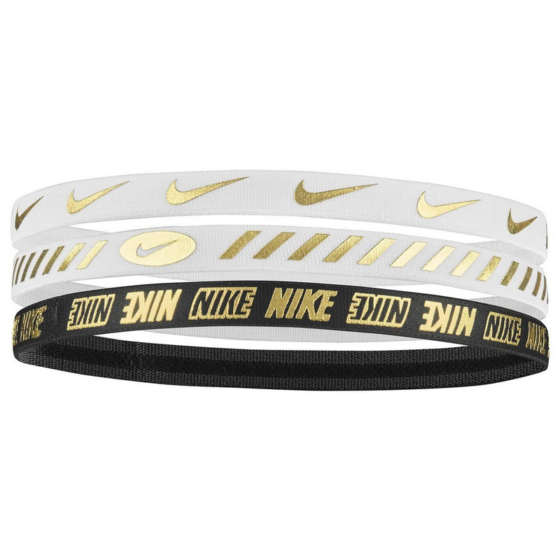 Nike Women's Headbands Pack 3 'White/Black/Gold'