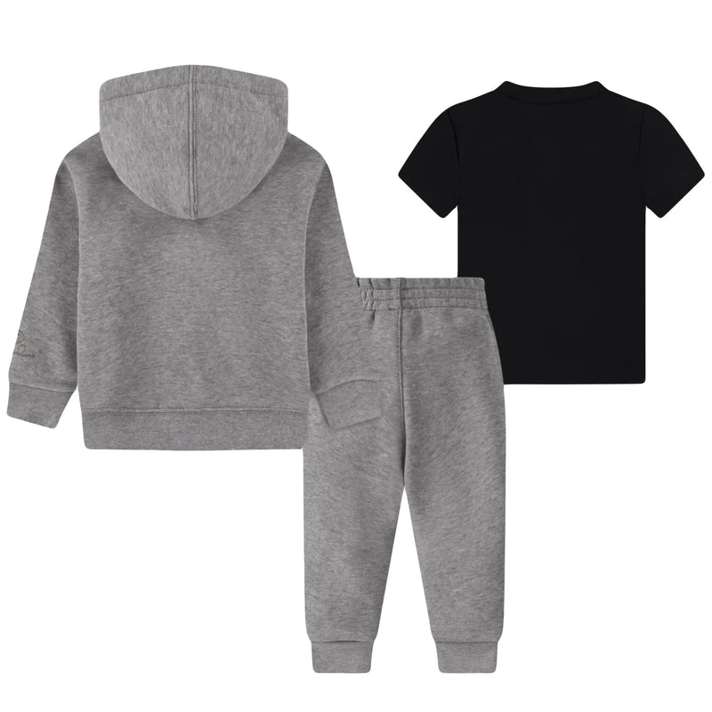 Jordan Essentials Fleece Little Kids 3 Pieces Set 'Carbon Heather/Black'