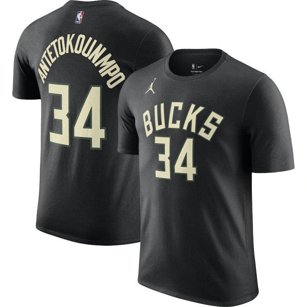 Giannis Antetokounmpo Milwaukee Bucks Jordan Boys Statement N&N Kids T-Shirt 'Black'