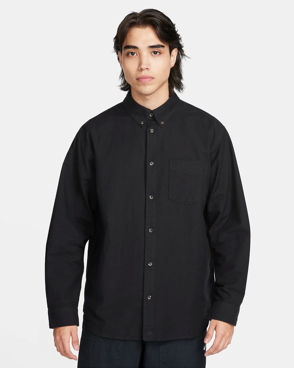 Nike Life Men's Long-Sleeve Oxford Button-Down Shirt 'Black'