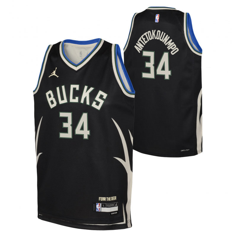 Giannis Antetokounmpo Milwaukee Bucks Boys Jordan Statement Swingman jersey 'Black'