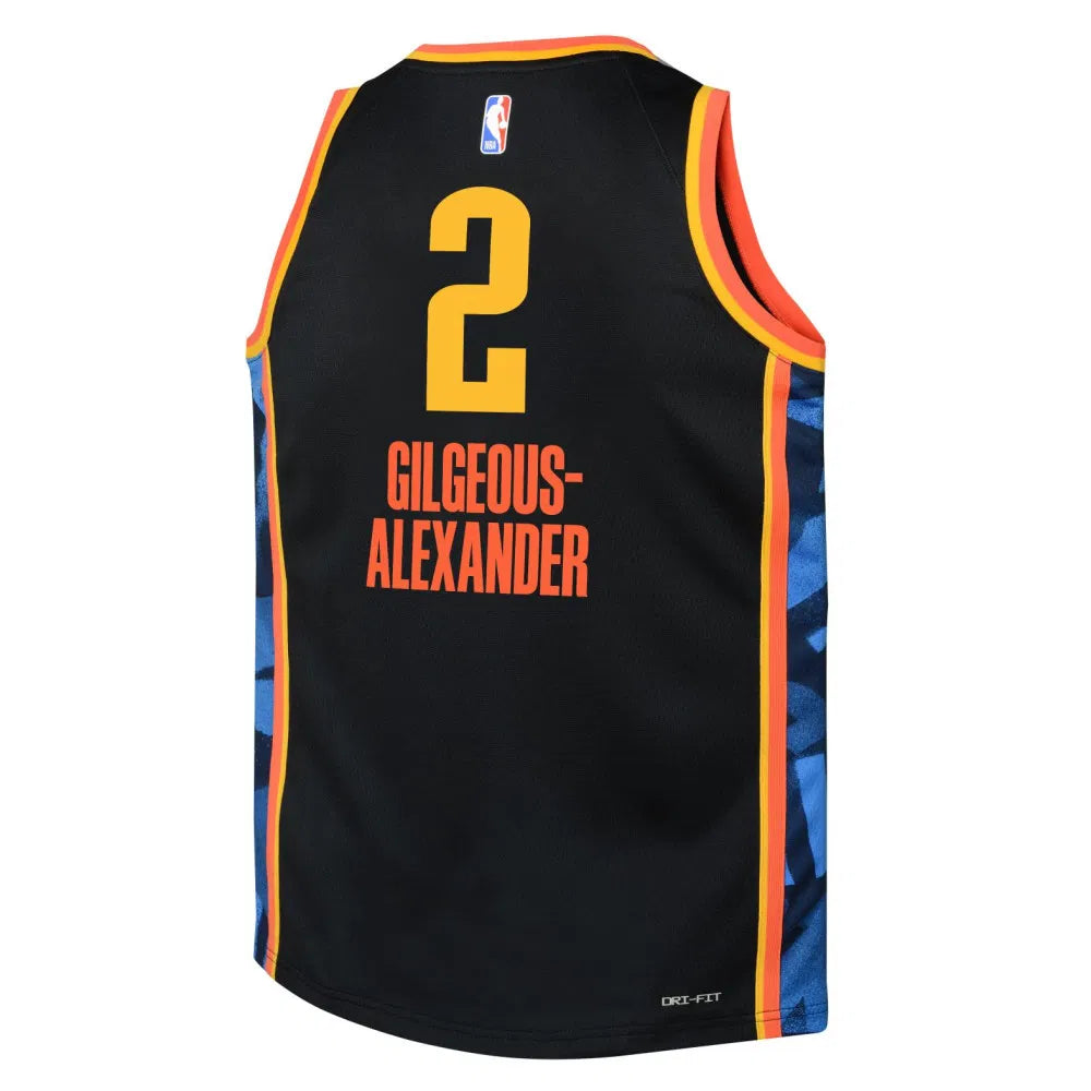 Nike Shai Gilgeous-Alexander Oklahoma City Thunder City Edition Boys Jersey 'Black'