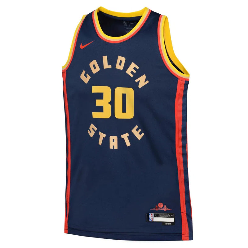 Nike Stephen Curry Golden State Warriors City Edition Boys Jersey 'Navy'