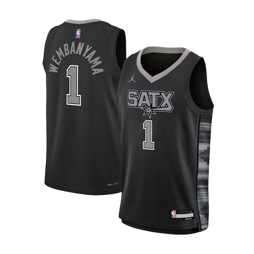 Jordan Victor Wembanyama San Antonio Spurs Statement Swingman Kids Jersey 'Black'