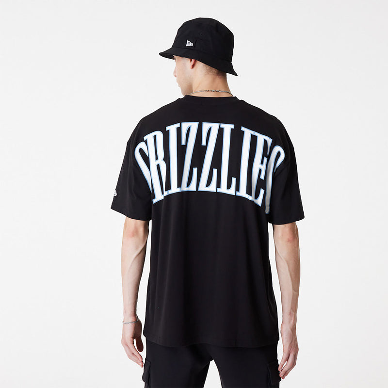 New Era Memphis Grizzlies NBA Arch Wordmark Oversized T-Shirt 'Black'