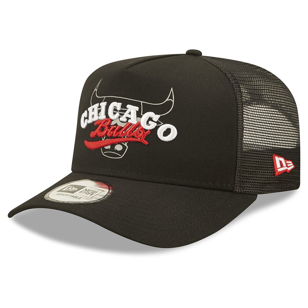 New Era Logo Overlay Chicago Bulls Trucker Cap 'Black'