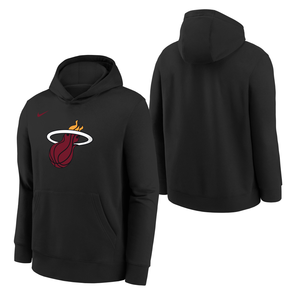 Miami Heat Nike Club Logo Fleece Kids Hoody 'Black' Bouncewear