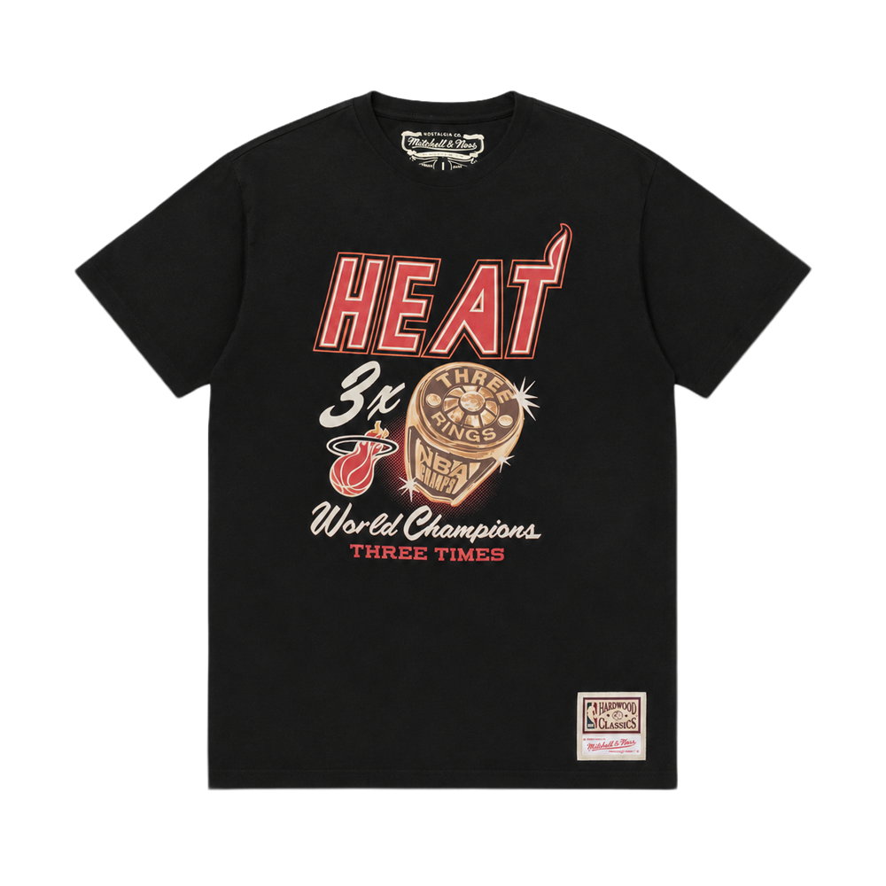 Mitchell & Ness NBA Champions Print Tee 'Heat Black'
