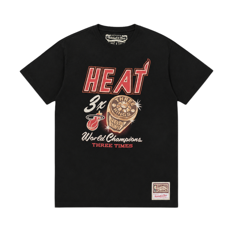 Mitchell & Ness NBA Champions Print Tee 'Heat Black'