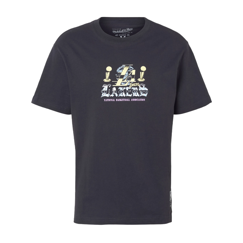 Mitchell & Ness La Champ Tee 'Los Angeles Lakers Washed Black'