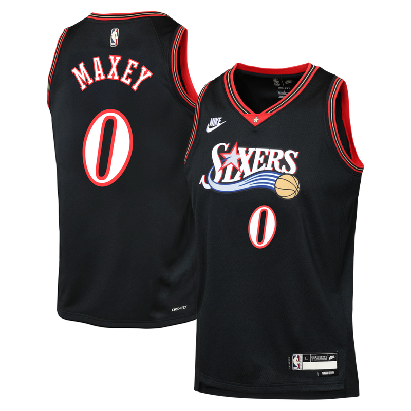 Nike Tyrese Maxey Philadelphia 76ers Hardwood Classic Swingman Jersey Boys 'Black'
