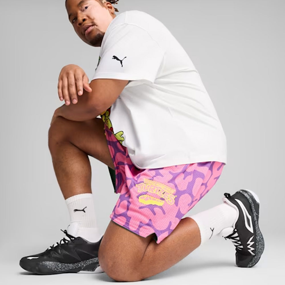 PUMA Hoops x TMNT Short Vine-Ultra Violet-Fast Pink