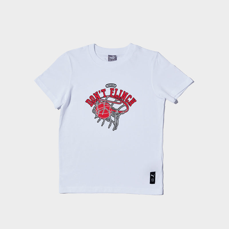 Puma Basketball Graphic Kids T-Shirt 'White'