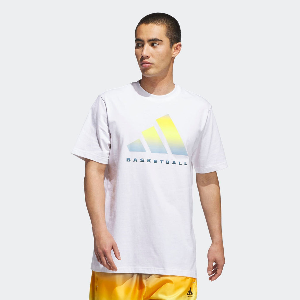Adidas Basketball GFX T-shirt 'White/Yellow'