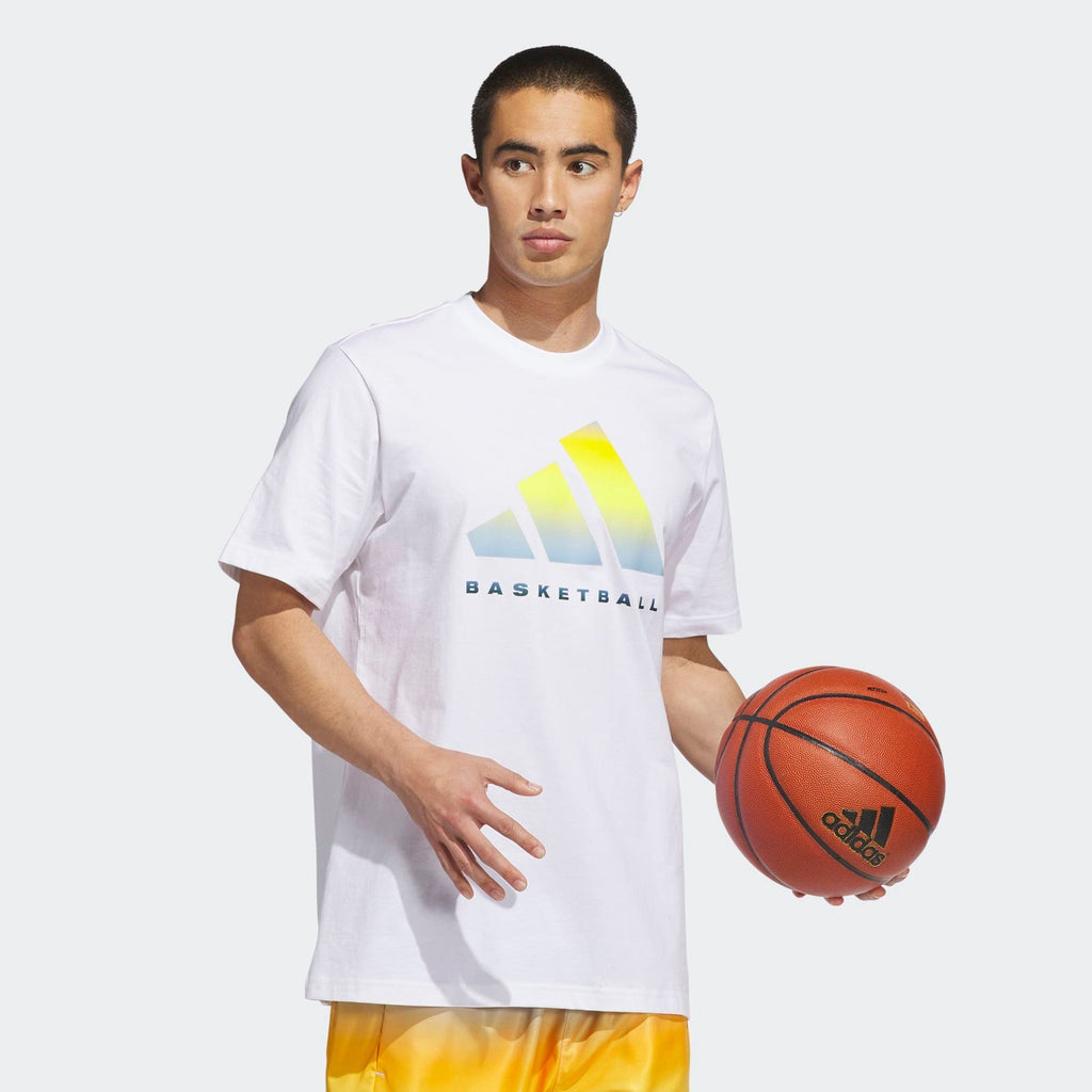Adidas Basketball GFX T-shirt 'White/Yellow'