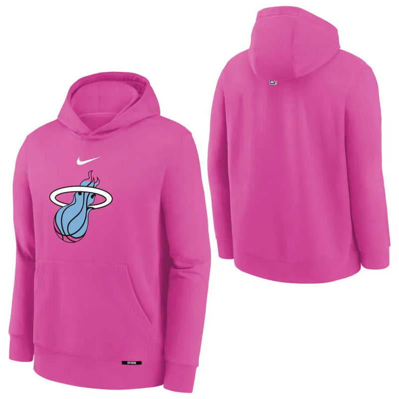 Miami Heat City Edition Kids Nike Club Hoodie 'Laser Fuchsia'