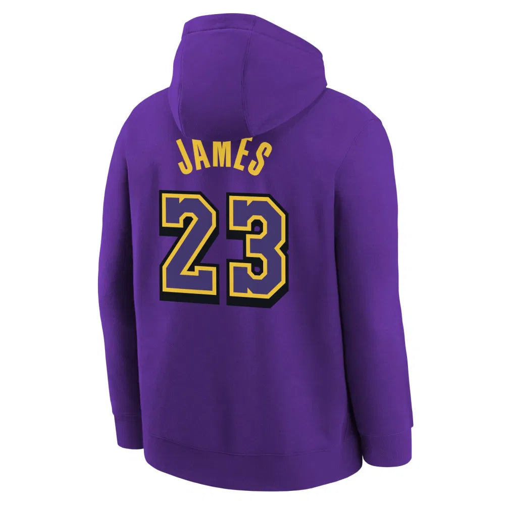 Nike LeBron James Los Angeles Lakers City Edition Kids Hoodie Purple Bouncewear