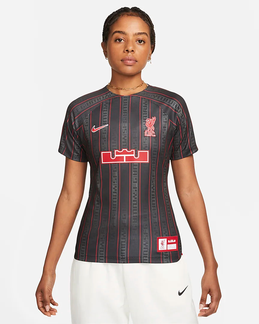 LeBron x Liverpool F.C. Women's Nike Dri-FIT Stadium Football Shirt 'Anthracite/Red'