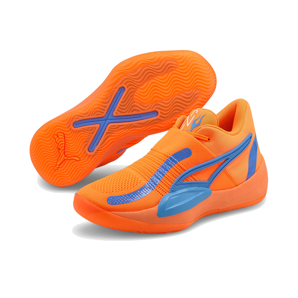 Puma basketball shoes blue and clearance orange