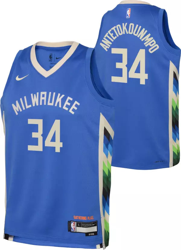 Nike NBA Milwaukee Bucks Giannis Antetokounmpo City Edition Boys Jerse –  Bouncewear