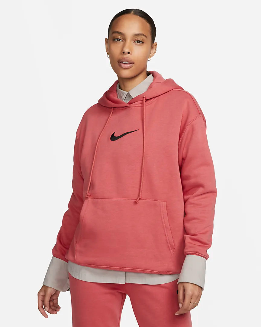 Nike Sportswear Women's Oversized Fleece Pullover Hoodie 'Adobe/Black'