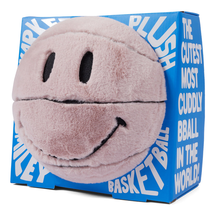 Market Smiley Sherpa Basketball Pillow Blush