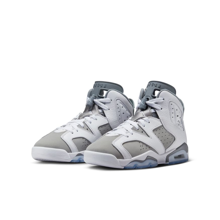 Air Jordan 6 Retro Big Kids' Shoes (GS) 'White/Medium Grey'