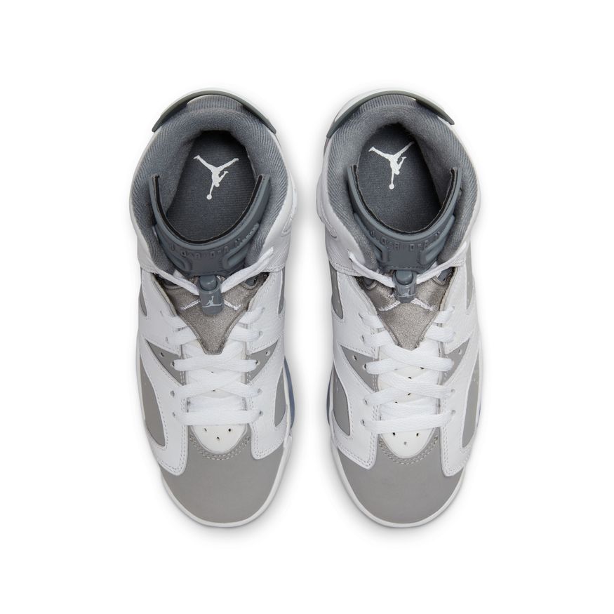 Air Jordan 6 Retro Big Kids' Shoes (GS) 'White/Medium Grey'