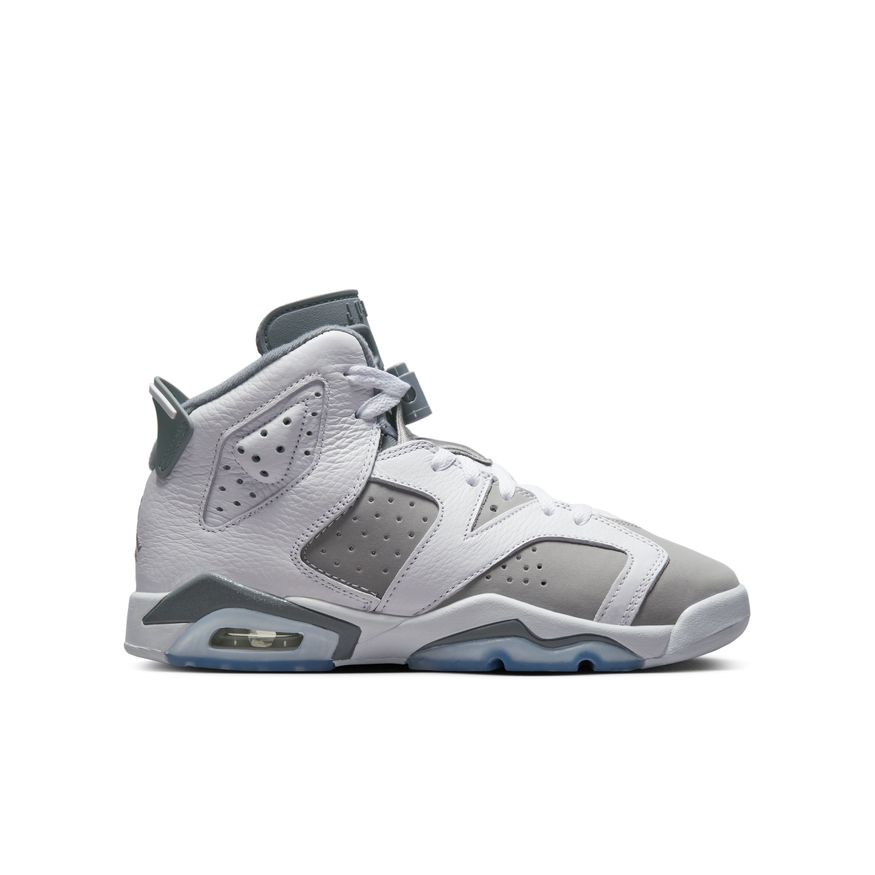 Air Jordan 6 Retro Big Kids' Shoes (GS) 'White/Medium Grey'