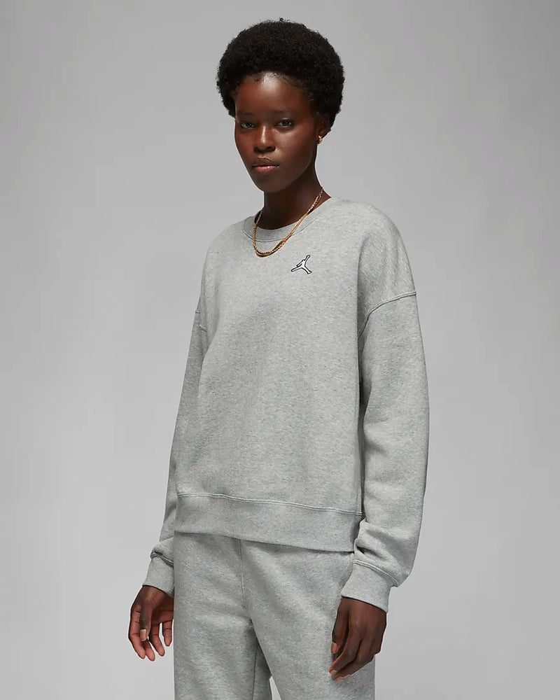 Jordan Brooklyn Women's Fleece Crew-Neck Sweatshirt 'Grey/White'