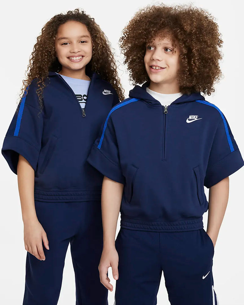 Nike Culture of Basketball Older Kids' (Boys') Short-Sleeve Basketball Hoodie 'Navy/White'