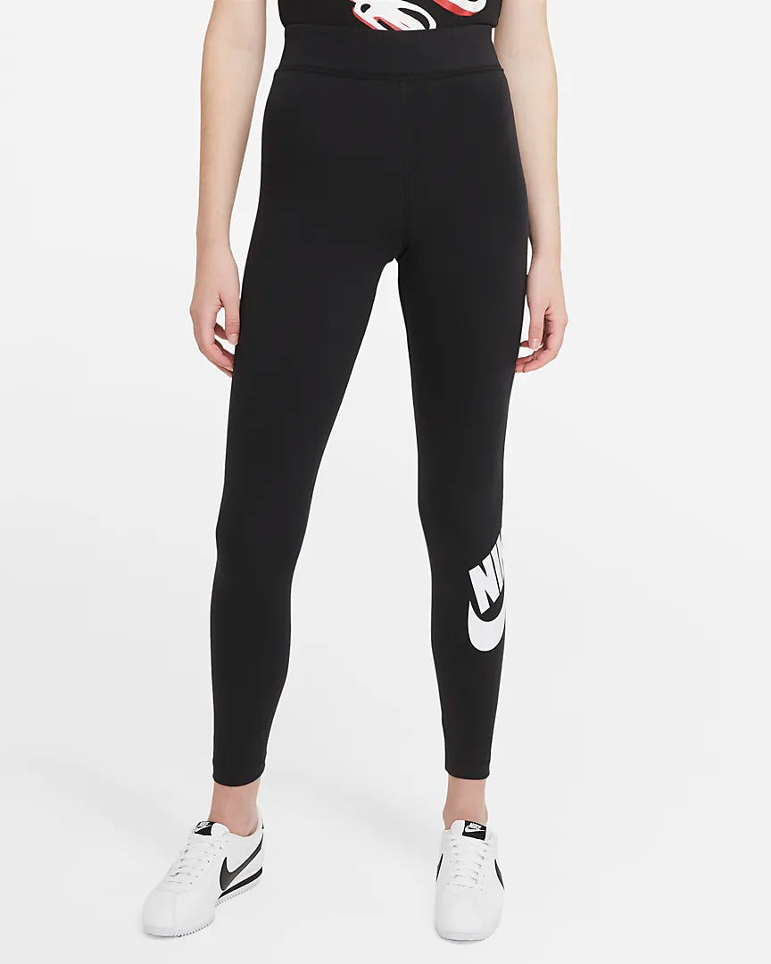 Nike Sportswear Essential Women's High-Waisted Logo Leggings 'Black/White'