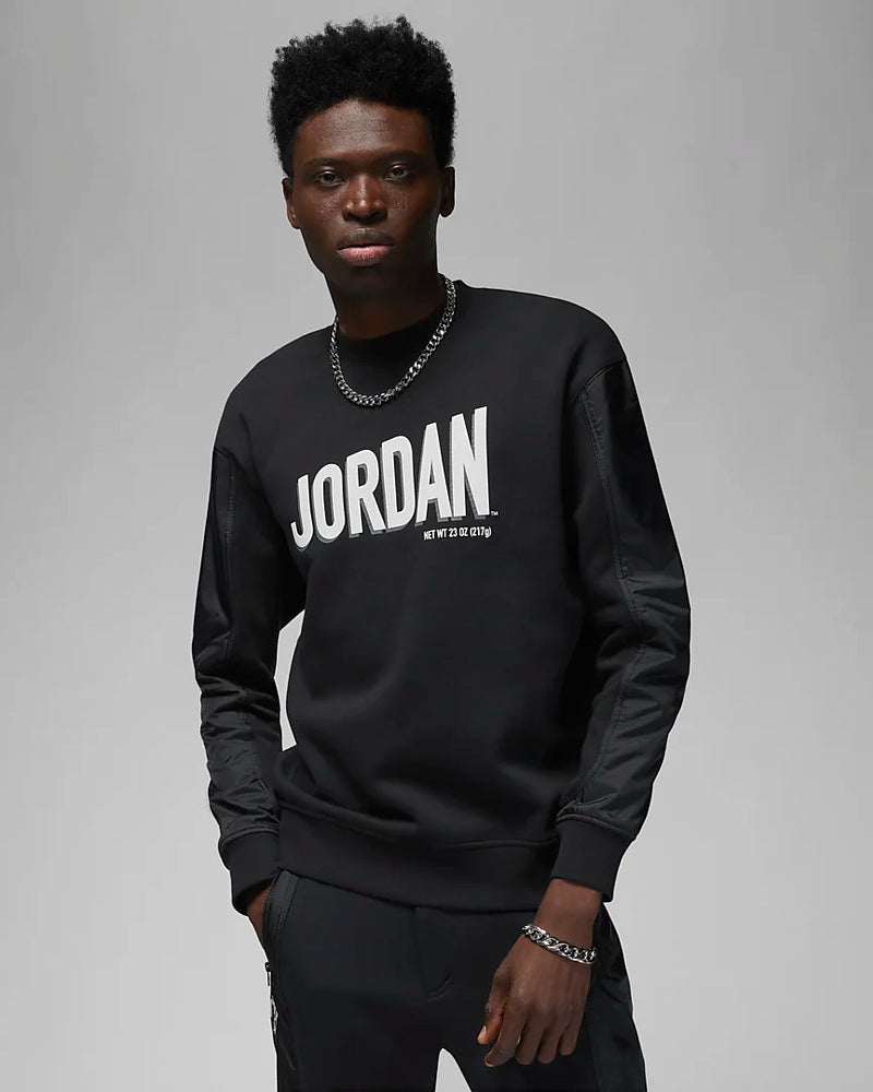 Jordan Flight MVP Men's Graphic Fleece Crew-neck Sweatshirt 'Black/Phantom'