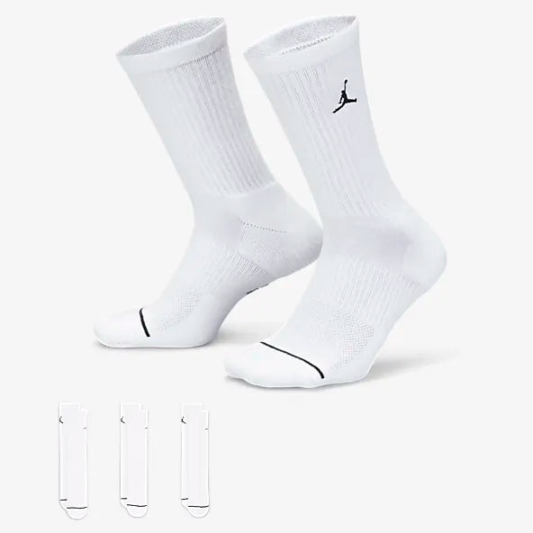 Jordan Everyday Crew Socks (3 pairs) 'White/Black'