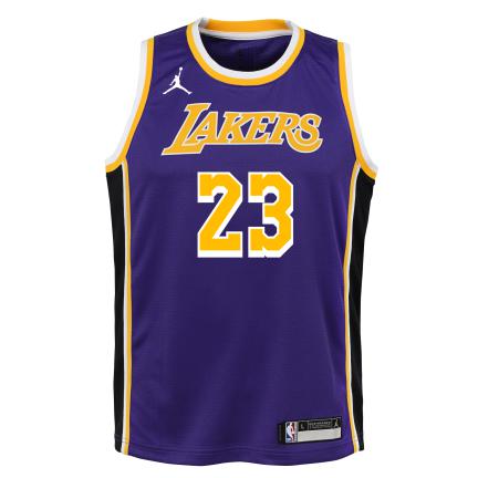 LeBron James Lakers Statement Edition 2020 Jordan NBA Swingman Jersey Kids 'Purple/Black'