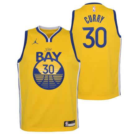 Stephen Curry Warriors Statement Edition 2020 Jordan NBA Swingman Jersey Kids 'Amarillo/Blue'