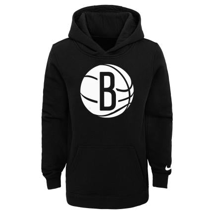 Brooklyn Nets Pull Over Nike Fleece Logo Essential Kids 'Black'