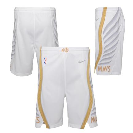 Nike City Edition Swingman Kids Short Dallas Mavericks 'White/Gold'